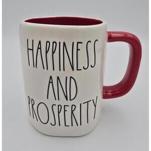 Rae Dunn White and Red Happiness and Prosperity Chinese New Year Mug